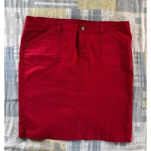 Red Linen Blend Flare Cotton/Spandex Skirt Women’s Sz 20